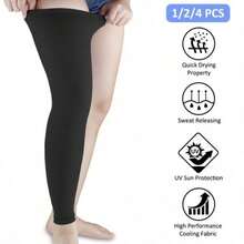 Full Length Elastic Knee Sleeve, Extended 4-Way Leg Sleeve, Comfortable 3D Contoured Knee Brace With Silicone Anti-Slip Strips, Suitable For Running, Basketball And Daily Life - Multicolor - View 11