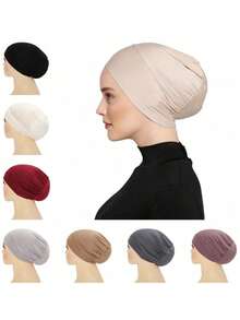1pc New Headscarf Cap, Women's Elastic Turban Hat To Cover Hair,Summer,Beach - A - View 2