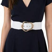 Asymmetrical Personalized Waist Belt, Women's Casual Retro Polyester (Polyester) Belt - Black - View 2