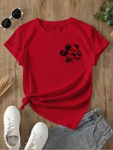 Disney Women T-Shirts - 紅色 - 查看 2