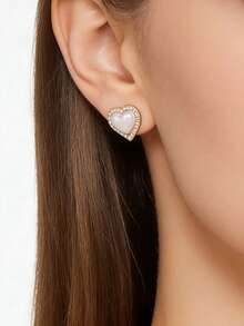 10pcs Chic Bow Knot Pearl Drop Earrings With Crystal Accents, Dainty Everyday Jewelry For Office Ladies And Date Night Outfits - Multicolor - View 6