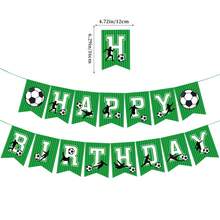 2/1套足球主题生日派对拉旗，世界杯纸质足球拉旗，节日派对装饰横幅 - 彩色 - 查看 16