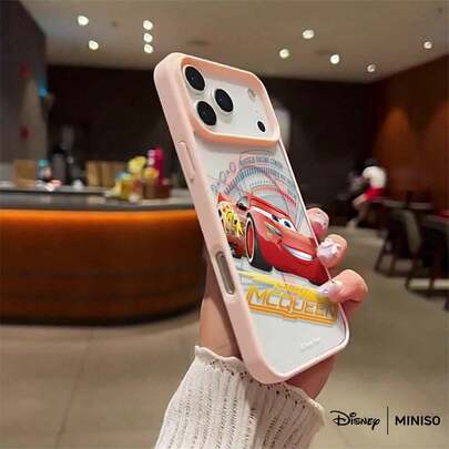 Miniso Disney Cars Lightning McQueen Rusteze Racing Design Phone Case Transparent Magnetic Shockproof Case Suitable For Iphone 17 Pro Max/17 Pro/17 Air/17/16/15/14/13/12/11/X/XS Pro/Pro Max Series Iphone 17 Pro Max Case Iphone 17 Pro Case Iphone 17 Case Stocking Stuffers The Girlfriend