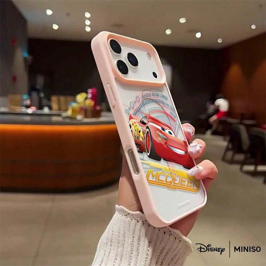 Miniso Disney Cars Lightning McQueen Rusteze Racing Design Phone Case Transparent Magnetic Shockproof Case Suitable For Iphone 17 Pro Max/17 Pro/17 Air/17/16/15/14/13/12/11/X/XS Pro/Pro Max Series Iphone 17 Pro Max Case Iphone 17 Pro Case Iphone 17 Case Stocking Stuffers The Girlfriend - Pink - View 1