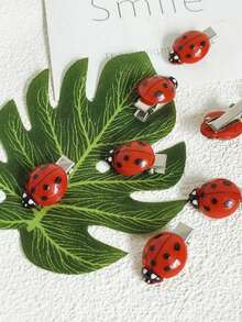 10PCS Red Ladybug Hairpins - Animal Insect Clips, Girls & Women, Daily & Back To School Accessories - 彩色 - 查看 4