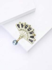 奢华鲍鱼壳扇形胸针 - 时尚创意别针，男女皆宜，休闲派对饰品/朋友礼物/徽章装饰 - 扇子 - 查看 4