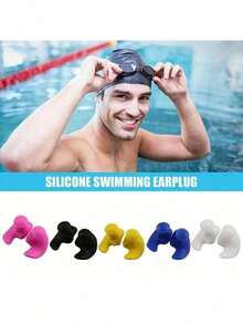 (6 piezas) 3 pares / (2 piezas) 1 par de tapones de silicona para nadar, diseño reutilizable impermeable, se ajusta cómodamente a la oreja izquierda y derecha, evita la entrada de agua, adecuado para principiantes, adultos, mujeres, ancianos para usar en piscina, océano, playa, ligero y portátil, reduce el ruido, excelente para el Día de la Madre, vacaciones, amantes, amigos, uso personal - Multicolor - Ver 12