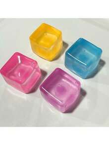 1 Pack 1/2/4pcs Slow Rising Cube Mochi Squishy Stress Ball, Suitable For Relieving Stress, Soft And Plush - Random Color - View 7