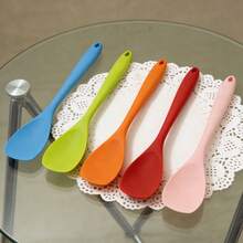 10.75" Heat Resistant Silicone Spatula Spoon Set, Soft Scraper Spoon For Mixing, Stirring, Scraping, Non-Stick Cookware, Dishwasher (Blue/Orange/Red/Pink/Green), 2/4/6 Pcs - View 11
