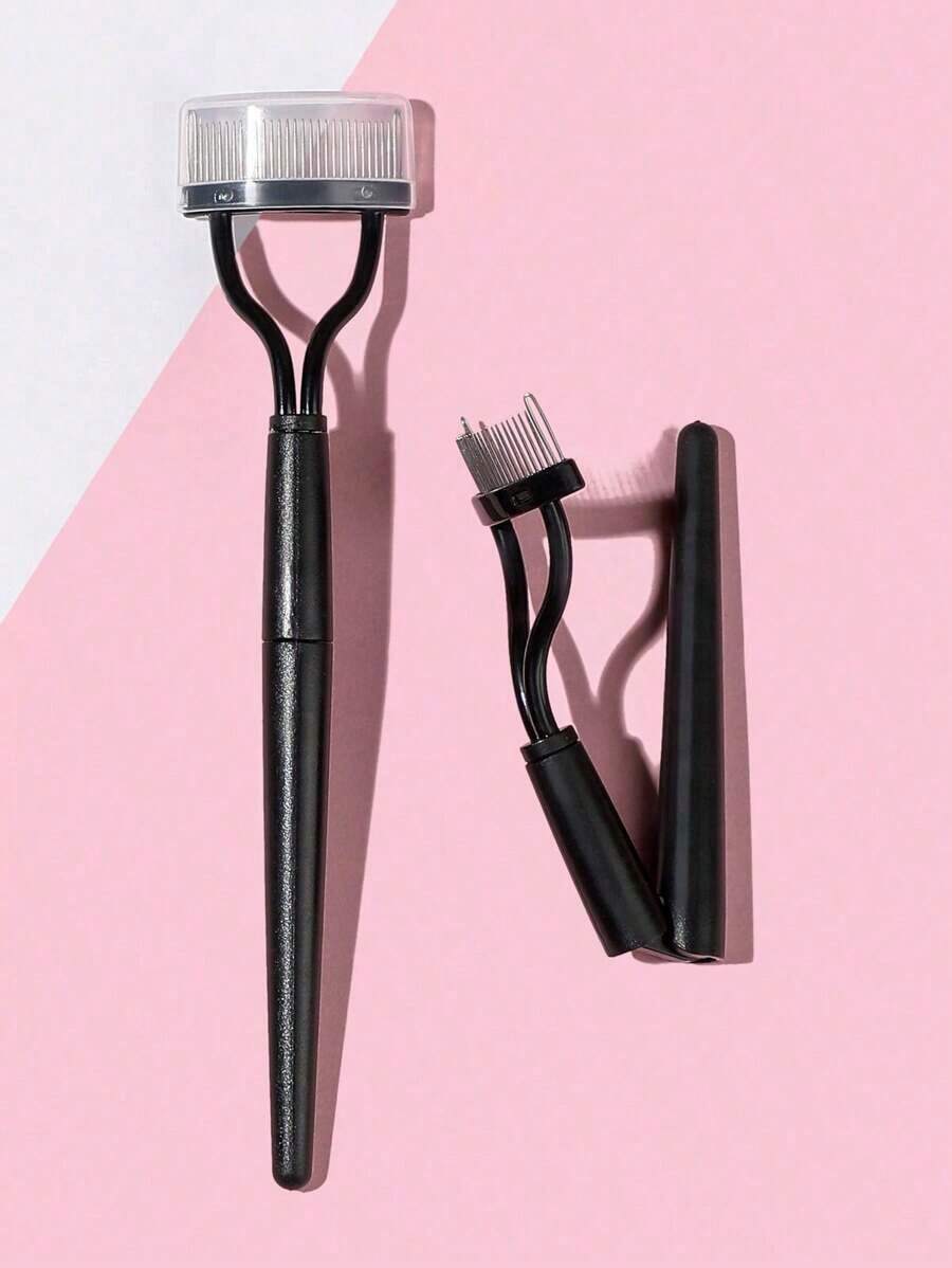 1pc Black Eyelash Comb To Refuse Clumpy Mascara,Makeup,Cheap,Room Decor,Vanity,Travel,Bedroom,Makeup Accessories,Tweezers,Cheap,Stocking Stuffers,Makeup,Makeup Tools,Cheap Stuff,Gifts,Gifts For Women,Christmas Gifts,Giveaways,Travel,Cheap Stuff,Travel Essential - 黑色 - 查看 1