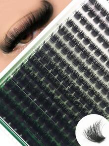 168 簇假睫毛，150D，D 卷度，10-18 毫米混合长度，自然蓬松，0.05 毫米轻盈可重复使用睫毛，适合节日和派对、万圣节睫毛、角色扮演睫毛。 - D - 查看 2