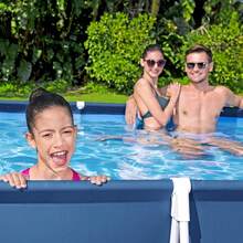 Alberca Rectangular Estructural Azul Bestway Grande 400 Cm Azul - C - Ver 4