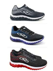 Kit Of 3 Pairs Of Comfortable Athletic Shoes For Gym, Walking, And Outdoor Activities - New Release - Unisex Running Shoes - Ptobc+Blue+Red - View 8