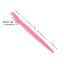 12/30pcs Pcs Eyebrow Trimmer Makeup Tools Eye Brow Razor Face Body Hair Removal Shaver Blades Woman Eyebrows Shaping Knife - Pink - View 4