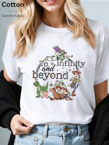 Disney Toy Story Oversized T-Shirt: White Loose Fit Cotton Tee With Retro Nostalgic Graphic, Perfect For Toy Story Fans, Theme Park Visits And Casual Wear, Ideal Gift - trắng - Xem 1
