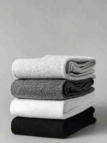 1/5 Pasang Kaos Kaki Pria Setinggi Lutut untuk Bisnis, Serbaguna untuk Kasual, Kerja, dan Pemakaian Sehari-hari - Hitam dan Putih - View 5