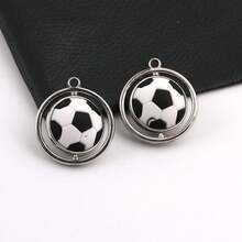 Creative Sports Style Basketball Football Rotatable Pendant DIY Handmade Keychain Necklace Pendant Accessories - Basketballs [2] - View 9