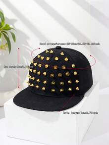 1 chiếc mũ lưỡi trai kiểu đinh tán mới, đa năng, màu trơn, chấm bi, làm từ polyester, thích hợp cho mùa hè, đi biển. - Nhiều màu - Xem 3