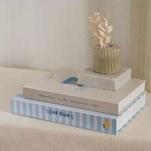 2pcs Set Holiday Style Decorative Books, Used To Enhance Coffee Table, Fireplace, Desk Or Living Room Bedroom Atmosphere Decor Effect, Beautiful Faux Books, Modern Home Decor Fake Books, Holiday Decoration Props - 2pcs - View 5