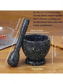 1 Set Of Grinding Bowl, Kitchen Garlic Press Bowl, Food Chopper, PP Material Multi-Function Grinder, Garlic Crusher, Spice & Herb Tools, And Restaurant/Kitchen Grain & Supplement Grinder - Multicolor - View 3