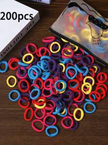 200 piezas de lazos de pelo elásticos y pequeños para niñas con cabello fino, versátiles y de moda para uso diario - Multicolor - Ver 6