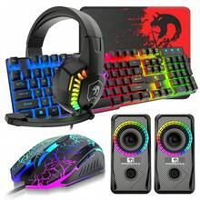 ATTACK SHARK * MANBASNAKE 5-Piece Wired Gaming Keyboard, Mouse, Headset, Speaker And Mouse Pad Combo Set To Upgrade Your Gaming Experience, Made In UK - View 7