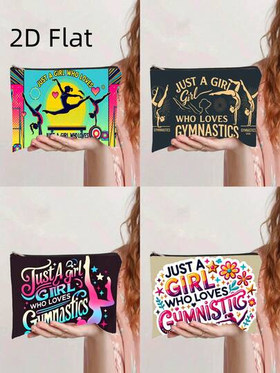 One Makeup Bag, Perfect For Who Love Gymnastics, Features A Zipper Closure, Suitable For Both Genders, Multifunctional For Travel Storage Or Everyday Use, Lightweight And Machine Washable, Stylish Toiletry Bag, Ideal Gift For Valentine'S Day