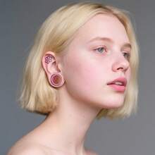 2个不锈钢牛角形耳扩，男女通用低过敏性穿刺饰品，夏季款 - style-1 - 查看 4