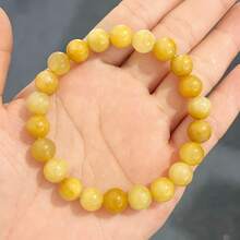 Fashionable Minimalist Women's Natural Yellow Agate Elastic Bracelet - Charming Accessory For Casual Outfits, Blessing Gift, Unisex, Boosts Confidence, Versatile And Elegant. Perfect For Valentine's Day, Holidays, Personalized Gifts, Or Graduation Season - Multicolor - View 8