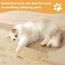 1个剑麻猫抓板，猫玩具枕头，互动式抓板和咀嚼玩具，供猫咪自娱自乐 - 耐用口腔护理猫用品，适合快乐健康的猫咪，促进猫咪养成抓挠习惯，帮助猫咪锻炼和休息，是情人节、感恩节和生日的完美礼物。 - 彩色 - 查看 4