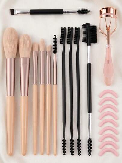 3-In-1 Eyebrow & Eyelash Grooming Brush Set, Includes 3 Interchangeable Spiral Brush Heads For Separating Lashes, Removing Clumps, Shaping Brows, Versatile Makeup Tool For Beginners, Portable & Convenient For Daily Use, Precise Makeup Application