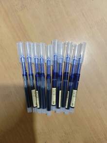 20pcs Nonsense Straight Tube Water-Based Pens, Quick-Drying Signature Ink Pens, 0.5mm Black/Blue/Red Ink, School/Office Ballpoint Pens, Stationery, Back To School Student Ballpoint Pens - Multicolor - View 10