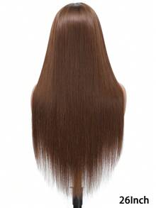 VIOLLY 28 Inch Lace Front Wig, Straight Hair Wig, 13x6 High Density Lace Front Wig With Baby Hair, 200% Density, #4 Light Brown, Suitable For Makeup, Party, Durable And Long-Lasting, Human Hair Synthetic Wig - S4 - View 21