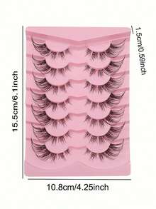 7 Pairs Of Transparent Stem False Eyelashes, Interpreting The Naturally Curled "Slanted Flying Mango Eyes" Makeup - View 3