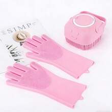 1 bộ cọ tắm cho thú cưng + găng tay tắm, cọ tắm massage bằng silicon kèm giá đựng dầu gội, thích hợp để tắm cho chó và mèo. - Nhiều màu - Xem 4
