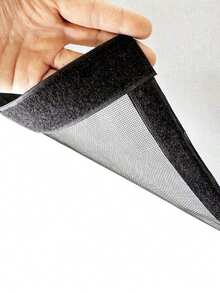 夏季磁性防蚊防蝇门帘，侧开式蚊帐磁吸门帘，自动闭合，家居隔断薄纱帘，卧室隐形纱窗，自粘免打孔，黑色网纱门帘 - 黑色右開 - 查看 6