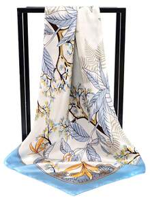 1pc Lightweight Fashionable Leaf-Shaped Fresh & Generous Scarf/Shawl - Multicolor - View 5