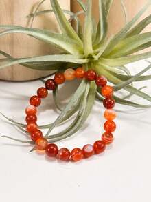 Carnelian Bracelet – Motivation, Creativity & Confidence, Root Sacral Chakra, - Red-veined Agate - View 5
