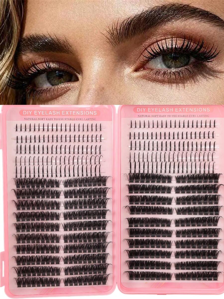 High Volume European And American Style False Eyelashes, Thick And Layered Individual Cluster Lashes - View 1