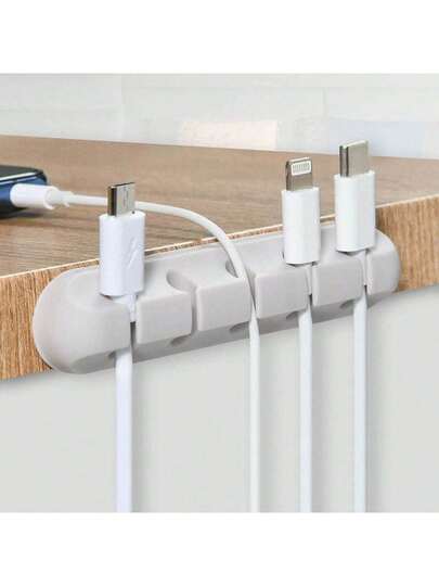 1 pieza Organizador de cables multicolor y de múltiples ranuras de estilo minimalista y práctico, de material flexible para la gestión de cables, para uso en oficina, coche y hogar, adecuado para Año Nuevo, Día de San Valentín, Día de la Madre, Graduación y Vuelta al Colegio