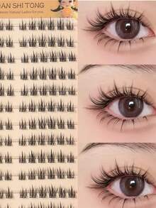 288pcs Eyelash Book, Self-Adhesive, Reusable, Segmented Eyelash Clusters, D-Curl Flirty, Natural & Lightweight Sunflower Lashes, 3-Second Application, Beginner-Friendly, Cartoon Style Lashes, Suitable For Natural Makeup Look - View 2