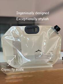 8升/28盎司可折叠便携式户外露营水袋，带阀门，储水袋，可收纳应急水瓶，男女通用，适用于露营、旅行、徒步、野餐、烧烤、应急备用，户外必备配件 - 彩色 - 查看 6