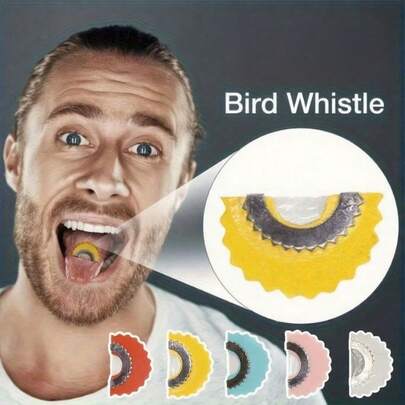 1个金属鸟哨，逼真鸟鸣哨 - 易于使用的互动鸟哨玩具，发出逼真的声音吸引鸟类，适用于鹦鹉、宠物鸟的训练和娱乐，需要一定的技巧才能熟练使用（不适合儿童）