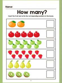 64-Page Digit Filling Workbook, Includes Elements Of Transportation, Forest Animals, Marine Animals And Fruits & Plants, Helpful For Parents/Educators To Quickly Identify, Suitable For Logical Thinking Training, Ideal For Pre-School Preparation. Entertaining Math Practice Book, Also Perfect For Holiday Gifts, Classroom Learning And Creative Games. Durable Paper, Vivid And Interesting Illustrations. - Multicolor - View 7