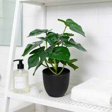 1pc Artificial Turtle Back Bamboo Plant Potted - Minimalist Home Decor | Approx. 11.8 Inches Tall Including Black Planter | Perfectly Fits Living Room Shelves, Study Display Cabinets, Office Desks, Entryway Cabinets And Other Scenes To Infuse A Fresh, Healing Natural Ambiance - Green - View 5