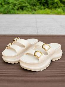 FZY Women's Sports Sandals - Solid Color Style - Multi-Functional Buckle - Adjustable Women's Flat Sandals. Fashionable Multi-Functional Women's Sandals Suitable For Home Use, Outdoor Travel, Beach, Seaside, And Water Activities. Thick Sole / Durable And Elegant Women's Bath Slippers. Elegant Boots. Essential Women's Home Slippers.Essential Easter Outfits - Apricot - View 7