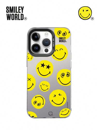 Smiley World SmileyWorld® | 1pc Shock-Absorbing Full Coverage TPU Material Phone Case, Cute Yellow Smiley Pattern, IMD Matte Finish, Compatible With IPhone 16, 15, 14, 13, 12, 11 Pro Max, Suitable For Holiday Gifts, Commuting, And Daily Drop Protection With Stylish Design