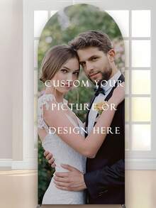 Telón de fondo con forma de arco personalizable con nombre/texto - Fondo de foto de arco personalizado adecuado para cumpleaños, bodas, fiestas - Tela de poliéster elástica y duradera - Decoración interior y exterior - Fácil de instalar, sin necesidad de energía, varios tamaños de arco - Multicolor - Ver 8
