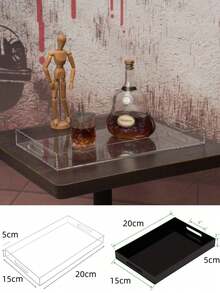 1pc Acrylic Tray, Transparent Fruit Plate, High-End Hotel Home Use Storage Organizer, Acrylic Cosmetic Box - Clear - View 8