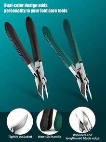 Heavy Duty Stainless Steel Nail Clippers, Thick Nail & Ingrown Nail Trimmer With Non-Slip Handle, Durable Nail Care Tool For Adults And Elderly, Nail Groove Cleaner, Daily Foot And Hand Care - Multicolor - View 8